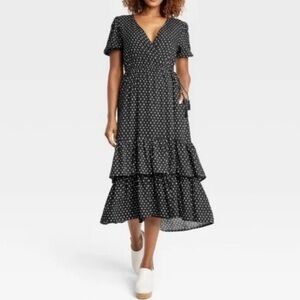 ๐ฅ๐ฅHOST PICK ๐ฅ๐ฅ Knox Rose Black Polka Dot Wrap Dress